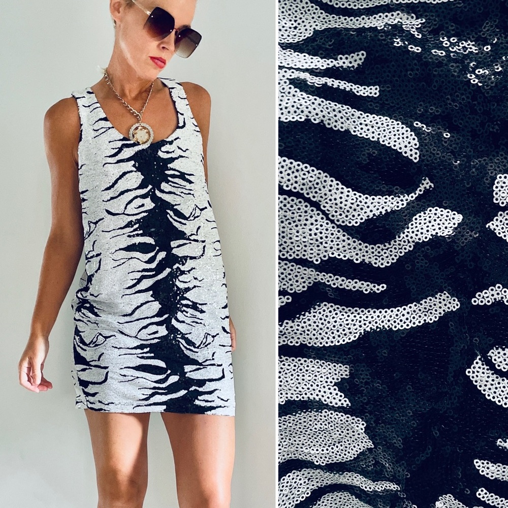 NWT Topshop Sequin Dress , zebra mini dress